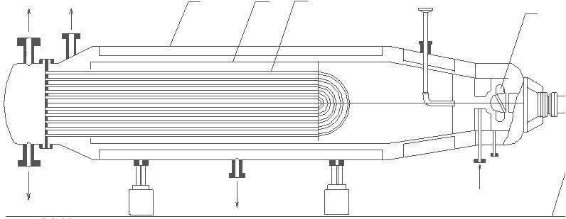 Схема горизонтального реактора – контактора