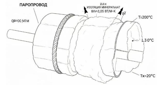 Задача 1.34 (Цветков) Для уменьшения тепловых потерь на поверхность паропровода d2 = 30 мм решено наложить слой изоляции толщиной 20 мм Задача 1.34 (Цветков) Для уменьшения тепловых потерь на поверхность паропровода d2 = 30 мм решено наложить слой изоляции толщиной 20 мм