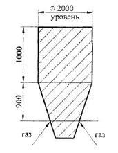 В накопительном бункере, имеющем цилиндрический корпус и коническое днище, охлаждаются гранулы