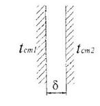Определить эквивалентный коэффициент теплопроводности Лзка и плотность теплового потока q через