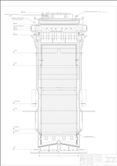Паровой котел ПК 19 120/100 поперечный разрез
