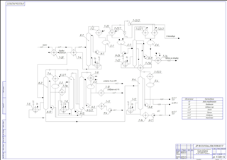 Технологическая схема установки выделения и очистки бутадиена отделения ДБО-10 на ООО 