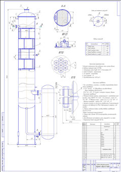 К11 Ректификационная колонна диаметром 800мм, с колачковыми тарелками совместно с теплообменником для РХТУ им Менделеева