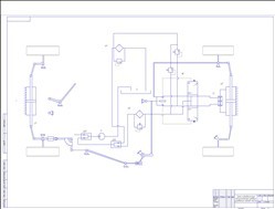 Схема гидравлическая принципиальная рулевого управления заднего моста