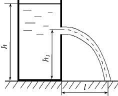Из открытого бака вода вытекает через малое отверстие в атмосферу. Глубина воды в баке