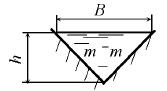 Определить скорость воды в треугольном канале
