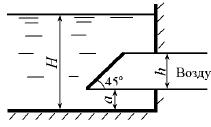 Определить силу гидростатического давления и центр давления воды на прямоугольный затвор шириной