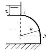 Построить тело давления и определить силу гидростатического давления жидкости на цилиндрическую поверхность АВ