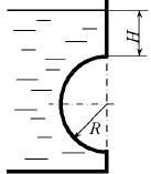 Определить силу давления жидкости Р на полусферическую крышку (рис. 4.25) и угол ее наклона к горизонту