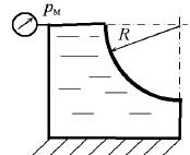 Построить тело давления, определить силу давления жидкости Р, действующую на цилиндрическую поверхность