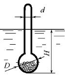 Ареометр (рис. 5.4) массой т = 35,3 г имеет диаметр трубки 