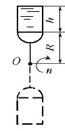 Ведро вращается вокруг точки О в вертикальной плоскости.