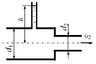 Трубопровод диаметром d1 =100 мм заканчивается коротким отрезком трубопровода 
