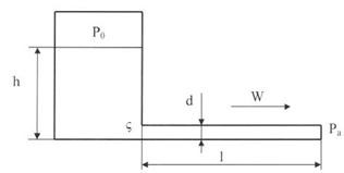 Из сосуда, в котором поддерживается постоянное давление Р0 = 1,2*105 Па и уровень h = 2,5 м, происходит истечение ацетона