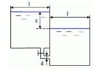 Определить время выравнивания уровней воды в двух соседних камерах многокамерного шлюза при следующих данных: ширина камеры