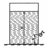 Показание манометра, расположенного на расстоянии h =1 м от днища