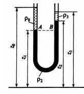 Изучить равновесие системы трех жидкостей, находящихся в U-образной