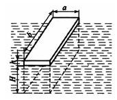 Лодка плывет по воде (рис. 4.4). Определить глубину погружения Н