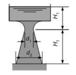 Вода вытекает из резервуара по расширяющейся трубе – диффузору. Пренебрегая потерями, определить