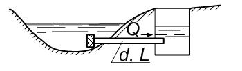 Вода из реки по самотечному трубопроводу (рис. 4.1) длиной L = 100м и диаметром d = 150 мм подается