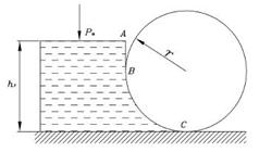 Определить равнодействующую сил избыточного давления на 1 пог. м длины (нормально к поверхности чертежа) заданной поверхности