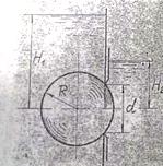 Определить силу давления воды на шаровой клапан, перекрывающий затопленное вертикальное отверстие с острой кромкой