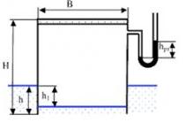 Тонкостенный резервуар с размерами В х В х Н=3 х 3 х 2 м