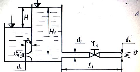 Из открытого резервуара по короткому стальному трубопроводу постоянного поперечного сечения