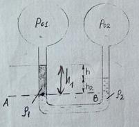 В U – образную трубку налиты две разные жидкости
