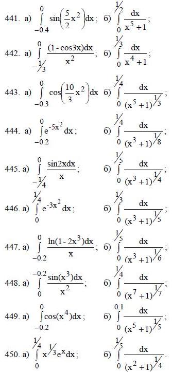 Данные к задачам 441-450