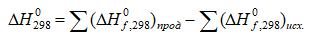 Согласно закону Гесса, тепловой эффект реакции