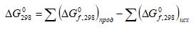 Согласно закону Гесса, изменение энергии Гиббса